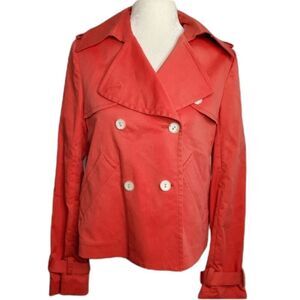 THEORY jacket Valma red coat double breasted‎ trench coat M